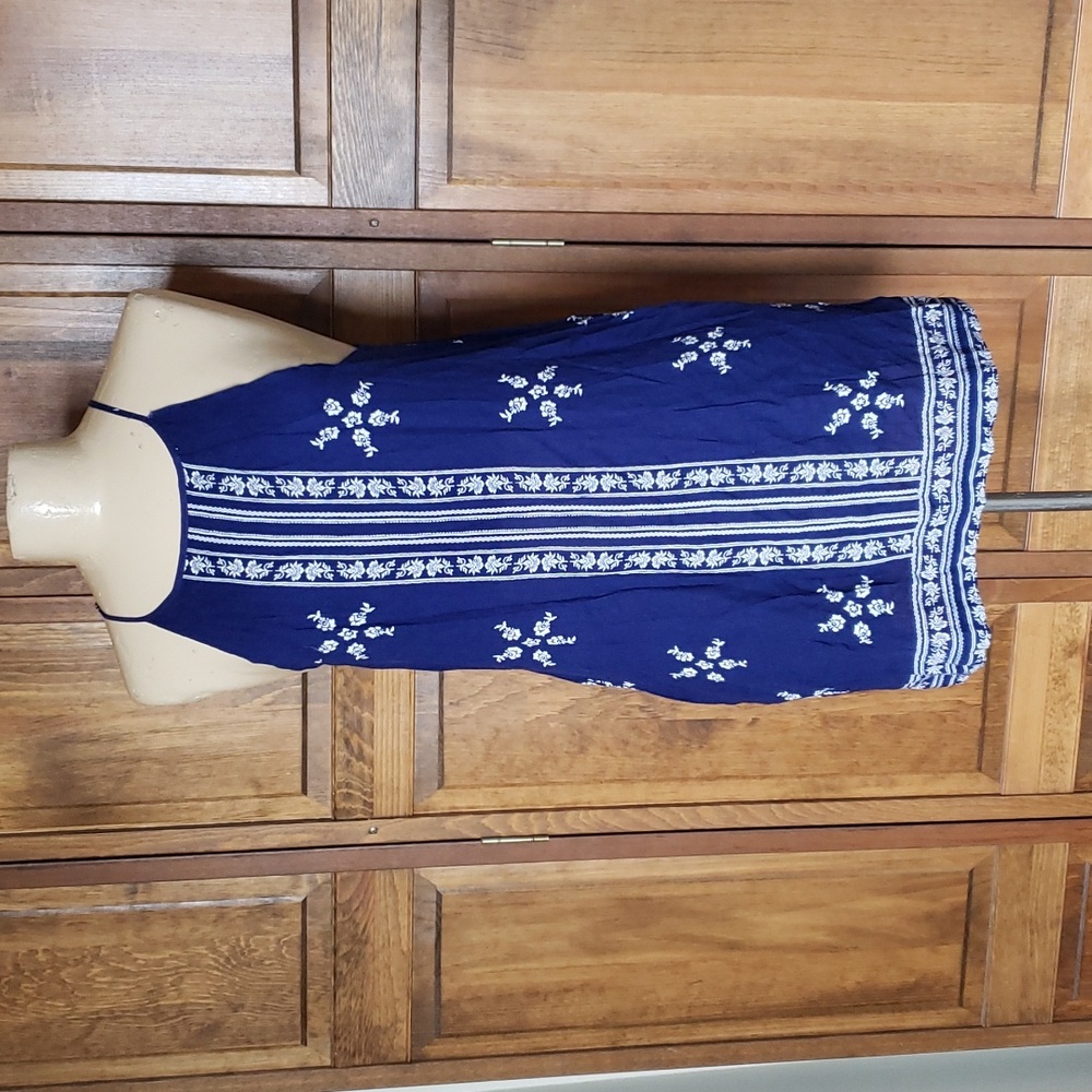 Lulu's Mediterranean Sea Spaghetti Strap Shift Dress Sz M